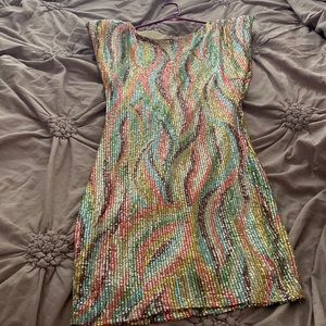 Multi colored sequin dress